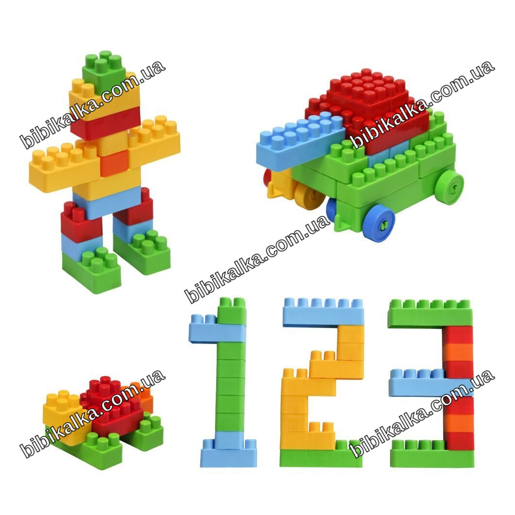 Конструктор Mini Blocks TIGRES 100 элементов разноцветный пластиковый в сумке для развития моторики и фантазии детей