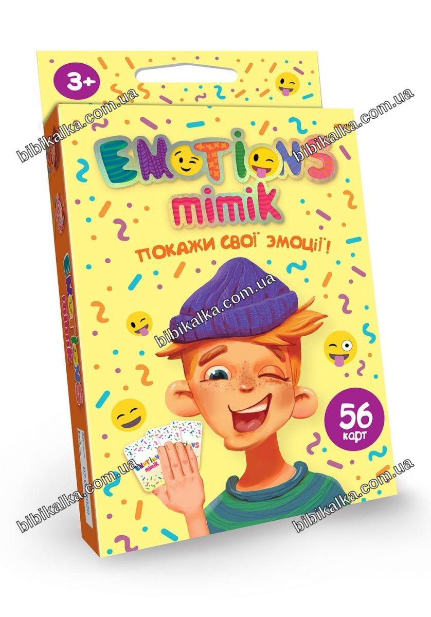 Настольная игра Emotions Mimik с 56 карточками для детей от 3 лет, развитие эмоционального интеллекта и коммуникации