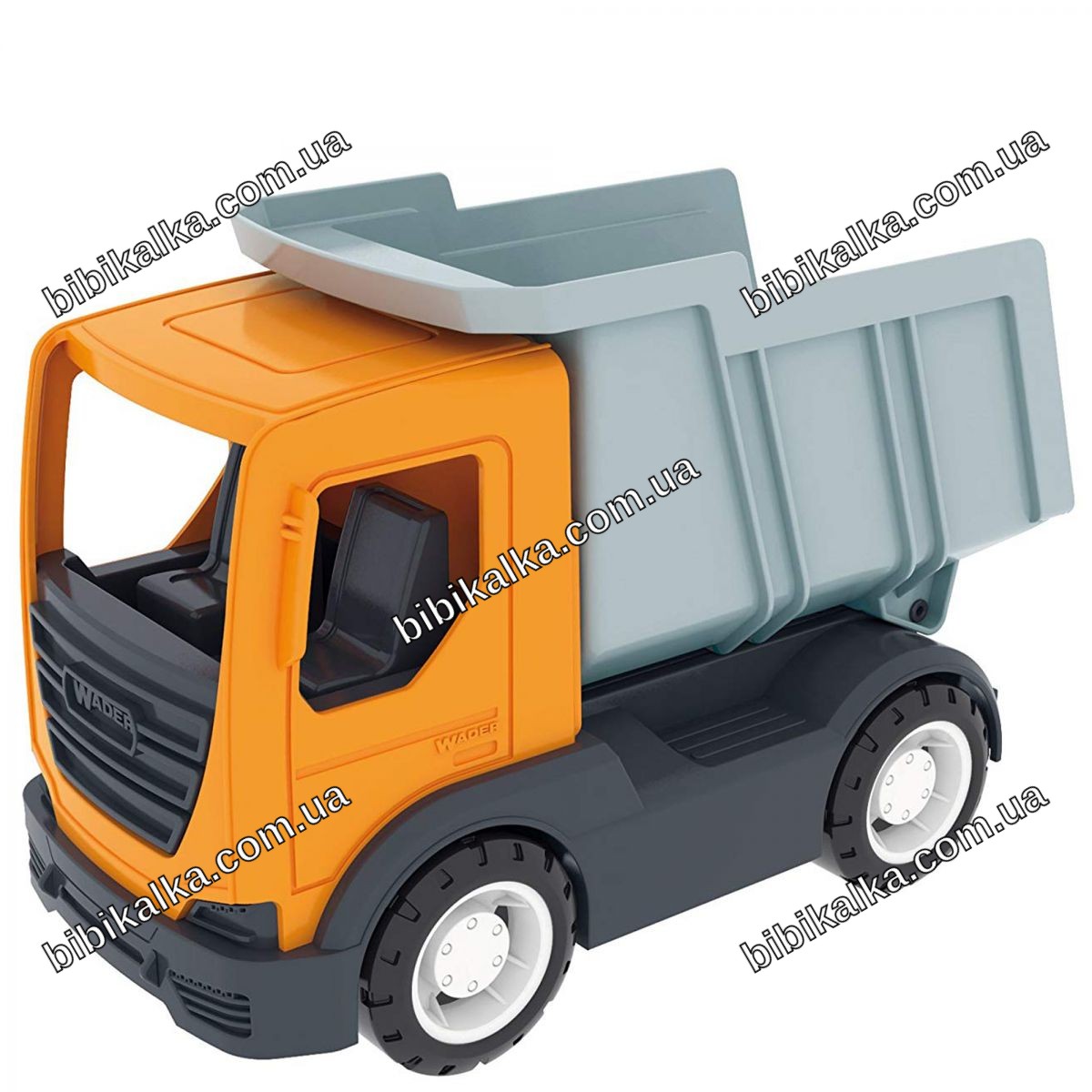 Вантажівка Wader Tech Truck з рухливими частинами, пластик, сіро-помаранчева, 26 см, для дітей