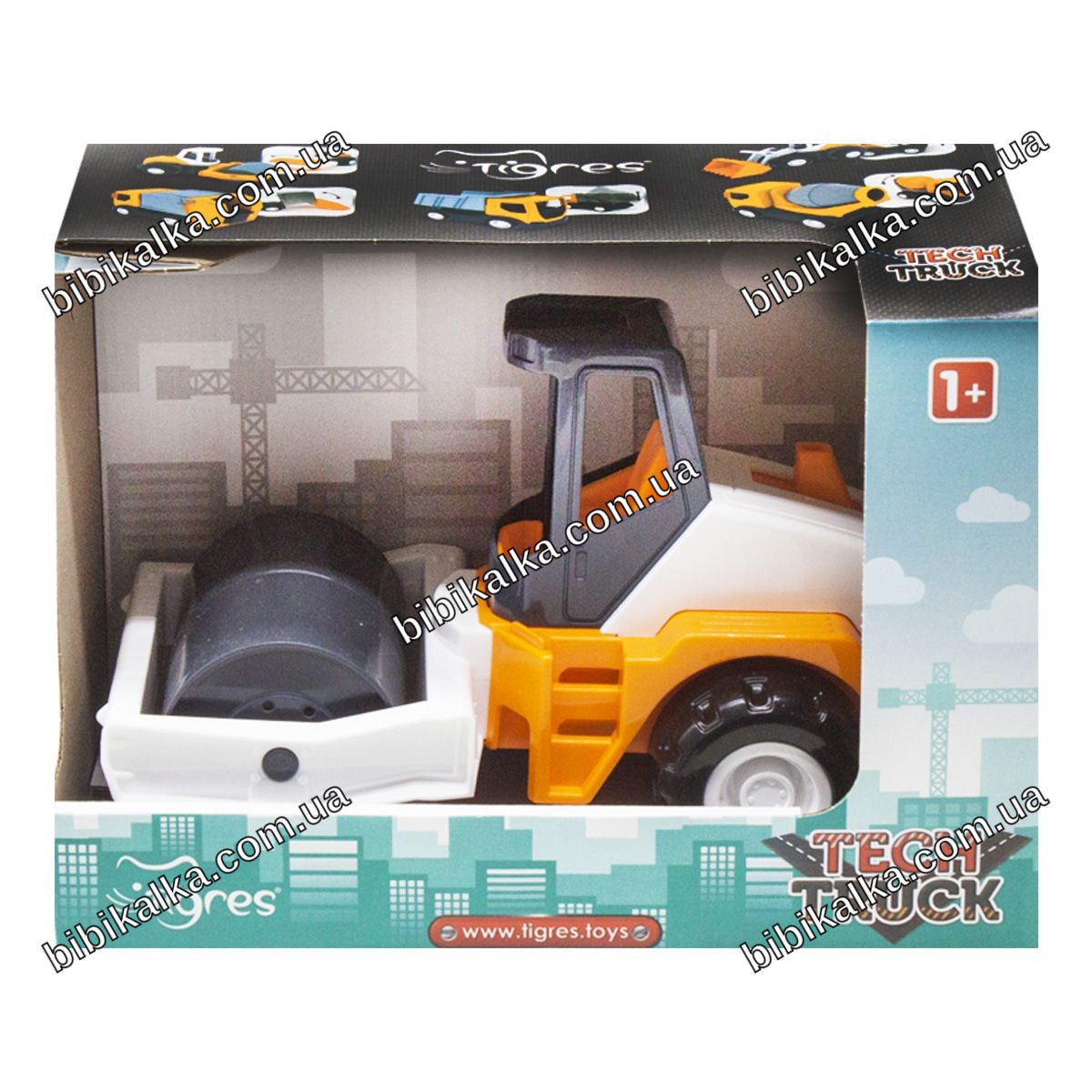 Игрушка-каток Tech Truck пластиковая желтая 24х13 см с подвижными элементами для детей от украинского производителя Wader