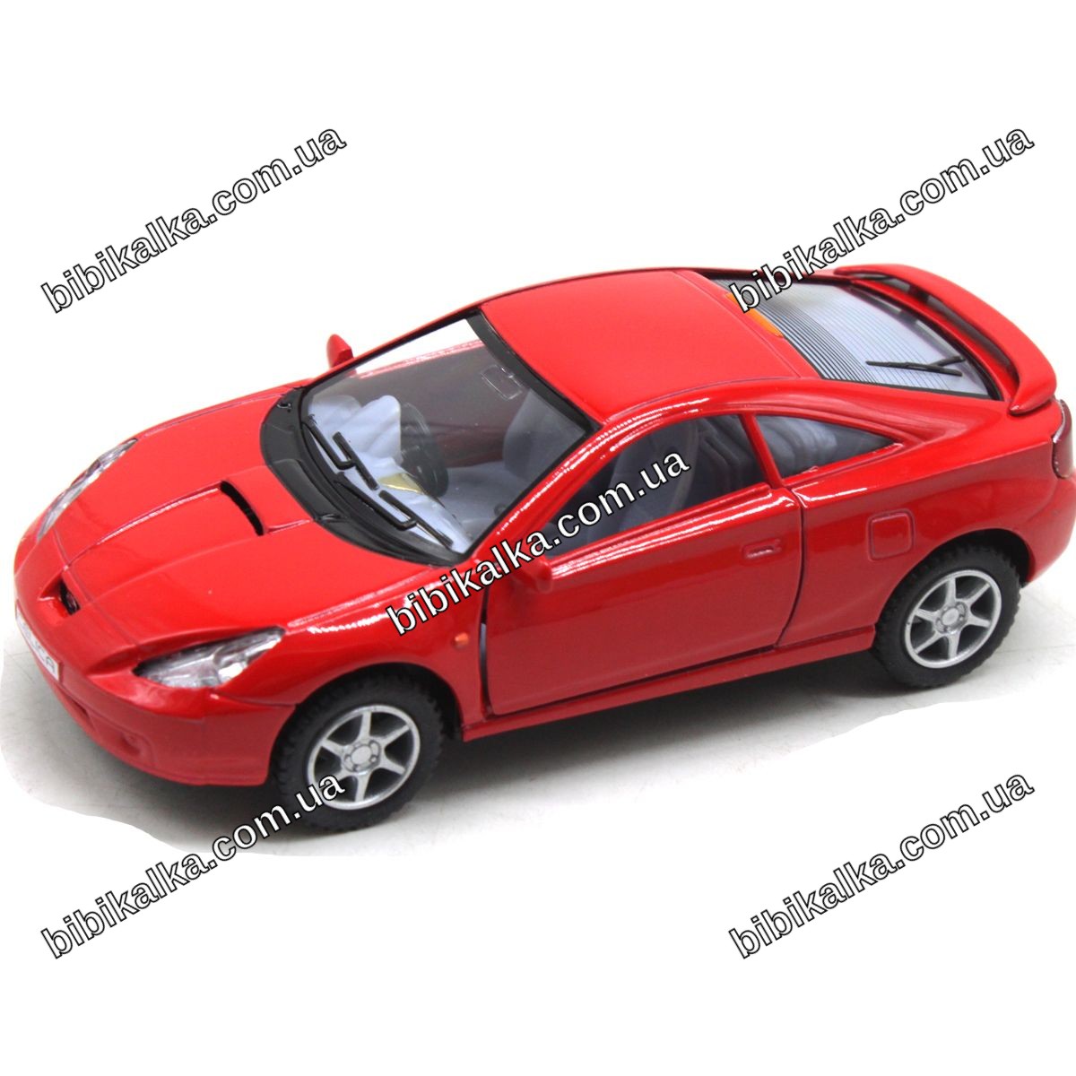 Инерционная машинка Kinsmart Toyota Celica, металлический корпус, красная, с открывающимися дверями и резиновыми колёсами, 11.5 см