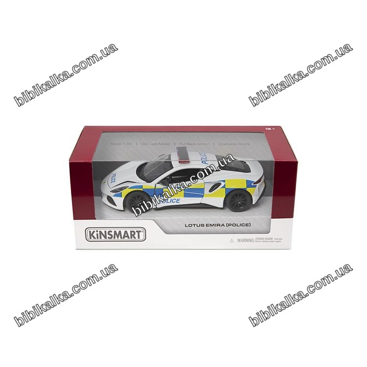Машинка металлическая Kinsmart Lotus Emire Police с открывающимися дверями и прорезиненными колесами для коллекционеров и детей