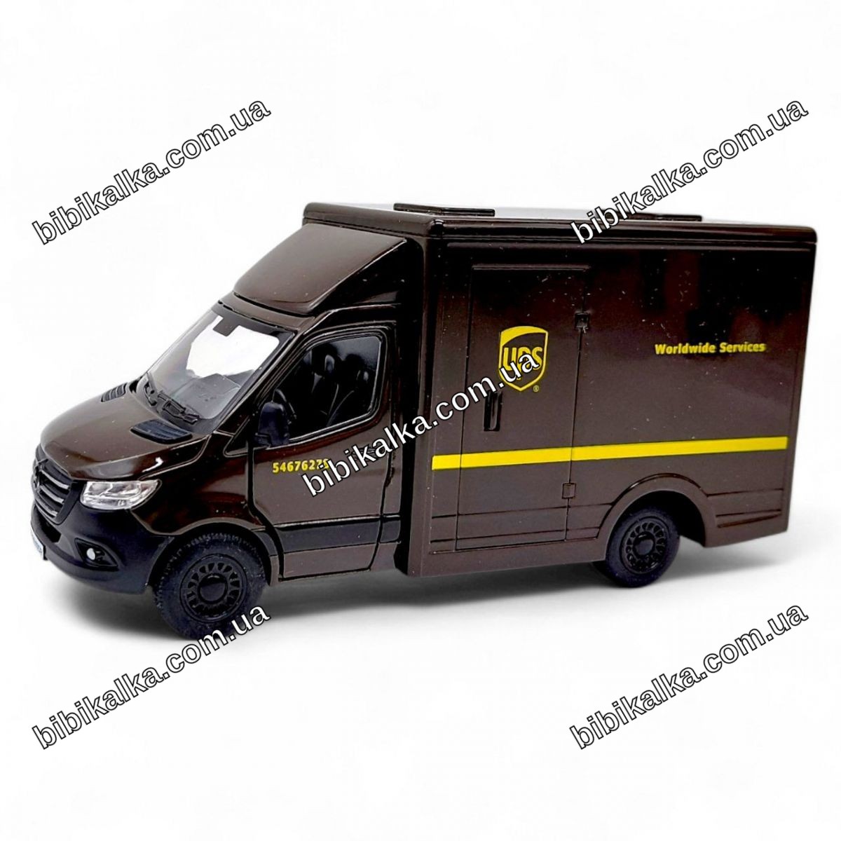 Металлическая модель MERCEDES-BENZ Sprinter в стиле UPS 16,5 см с инерционным механизмом для игры и коллекционирования