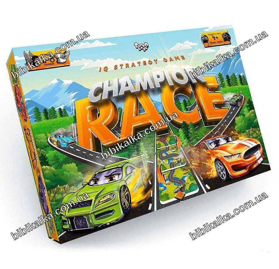 Настільна гра Champion Race для всієї родини, 3 варіанти гри, розвиває просторове мислення, різнокольорова