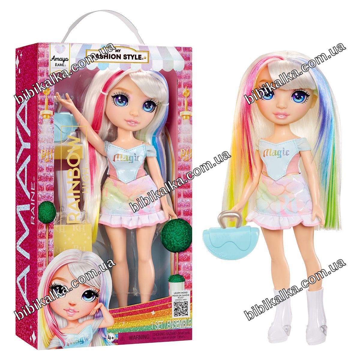 Кукла Rainbow High My Fashion Style Амая 27 см с 5 точками артикуляции, длинными волосами и стеклянными глазами для коллекционирования и сюжетных игр