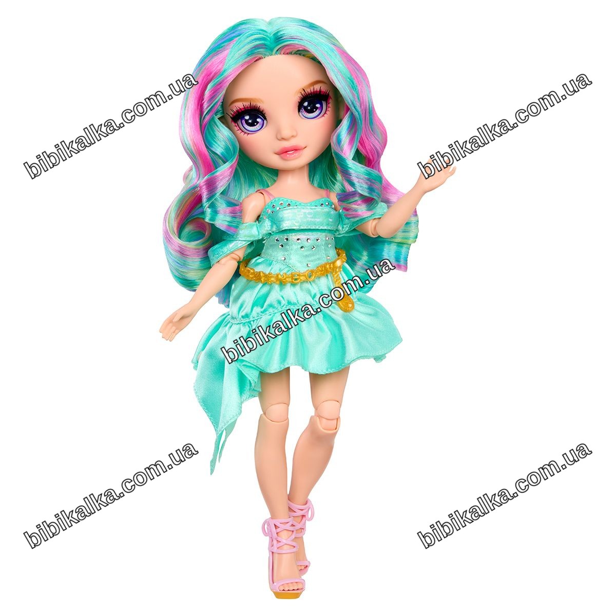 Кукла Rainbow High Be Dazzling Селин с мятно-зелеными волосами и 9 точками артикуляции для детей от 4 лет