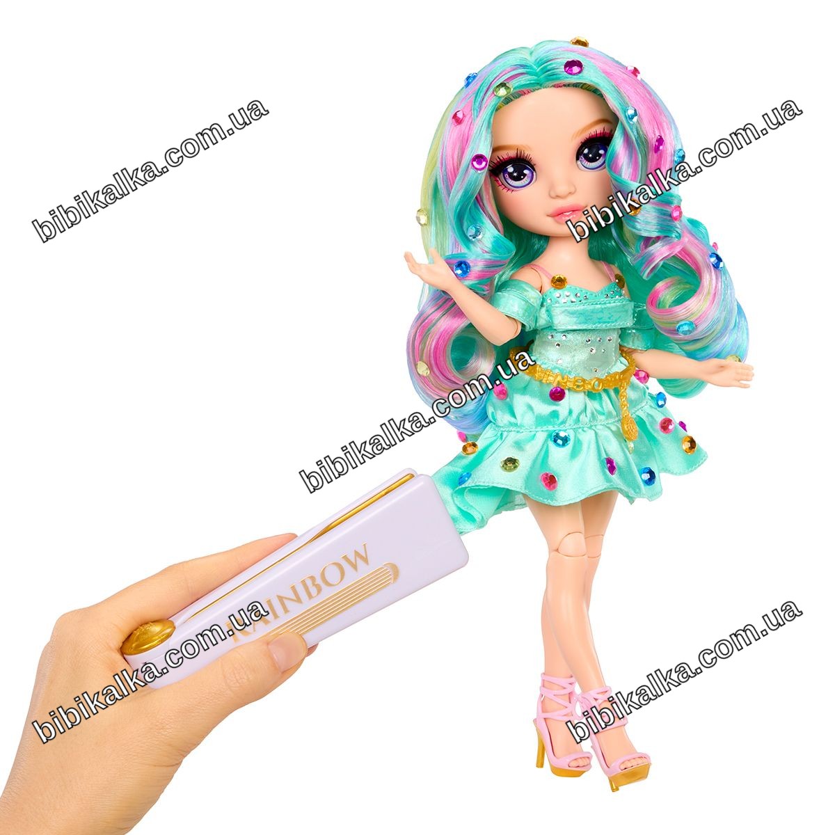 Кукла Rainbow High Be Dazzling Селин с мятно-зелеными волосами и 9 точками артикуляции для детей от 4 лет