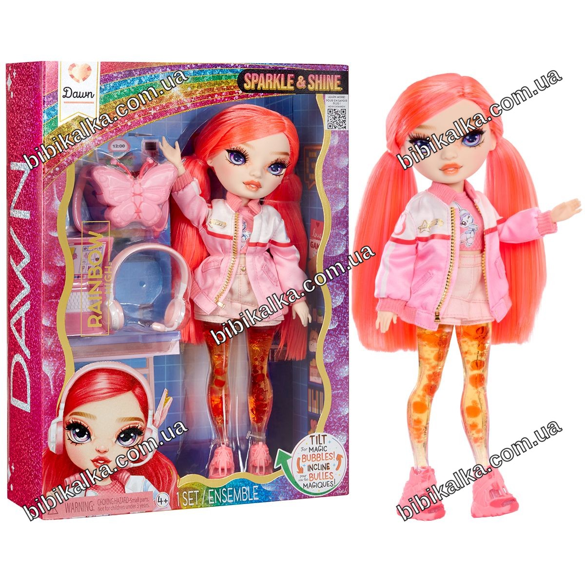Игровой набор Rainbow High Sparkle & Shine – кукла Доун с прозрачными ножками и эффектом лавовой лампы для детей от 4 лет