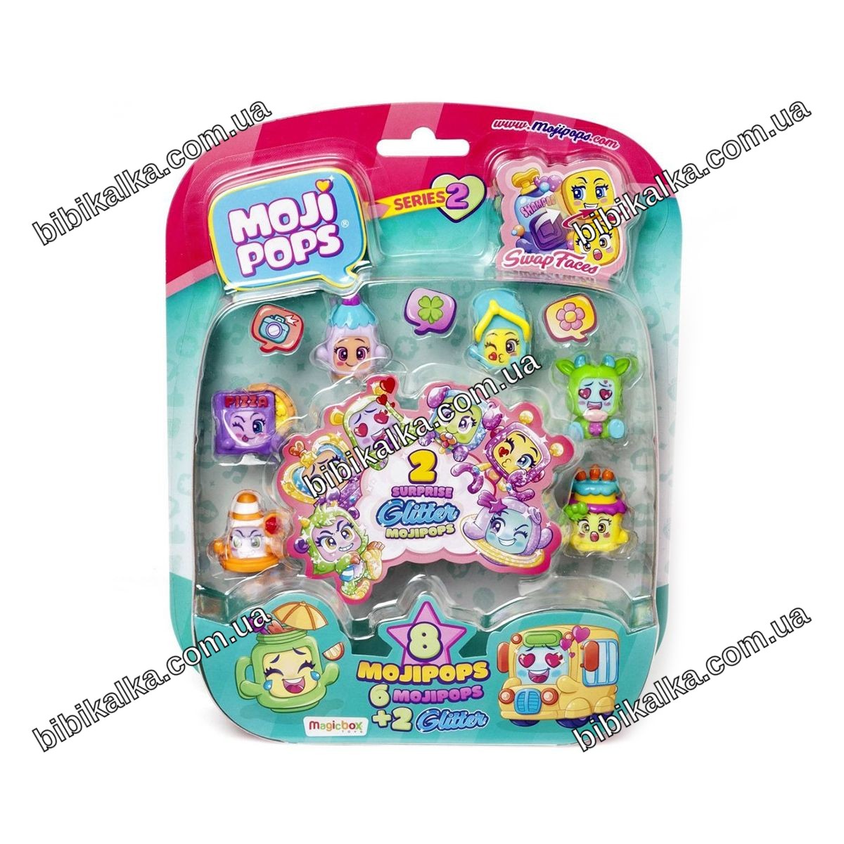 Набір фігурок MOJI POPS S2 – Сяючий сюрприз, 8 колекційних фігурок 3 см зі змінними емоціями для дітей від 3 років