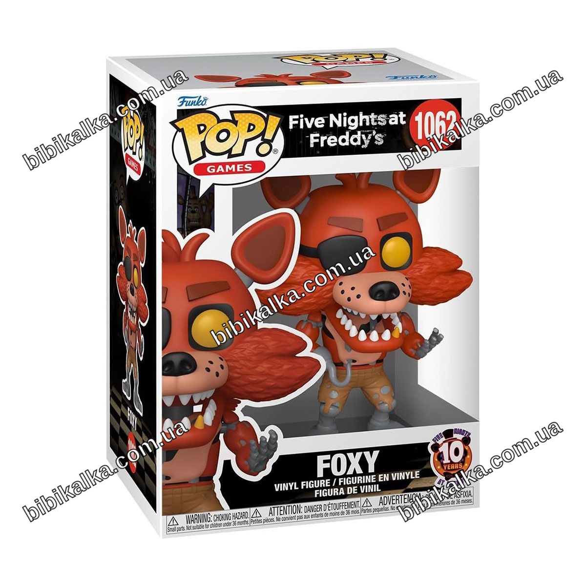 Колекційна вінілова фігурка FUNKO POP! Фоксі із серії «5 ночей у Фредді: 10 років», висота 16 см, матеріал вініл, для фанатів і колекціонерів