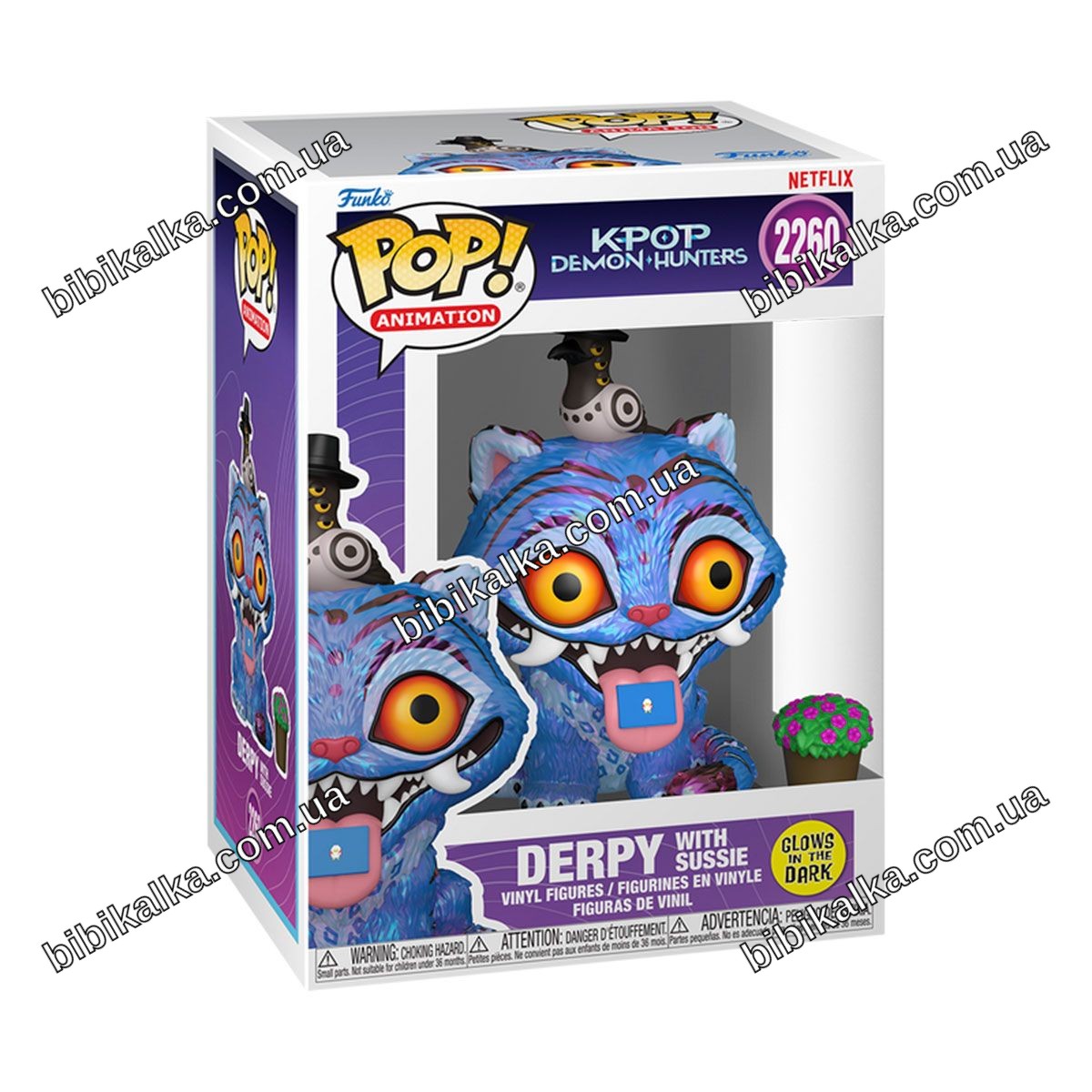 Коллекционная виниловая фигурка Funko POP Кейпоп-охотницы Дерпи 11,5×9×16 см с сорокой и цветком для фанатов серии