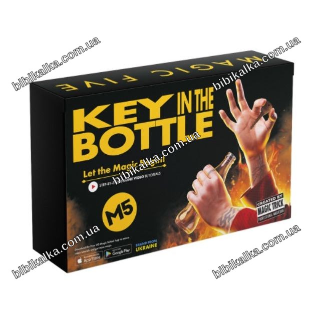Фокус Key in the Bottle Magic Five — магический реквизит для трюка с ключом сквозь бутылку, комбинированный материал, разноцветный, 5.5x21.7x14 см