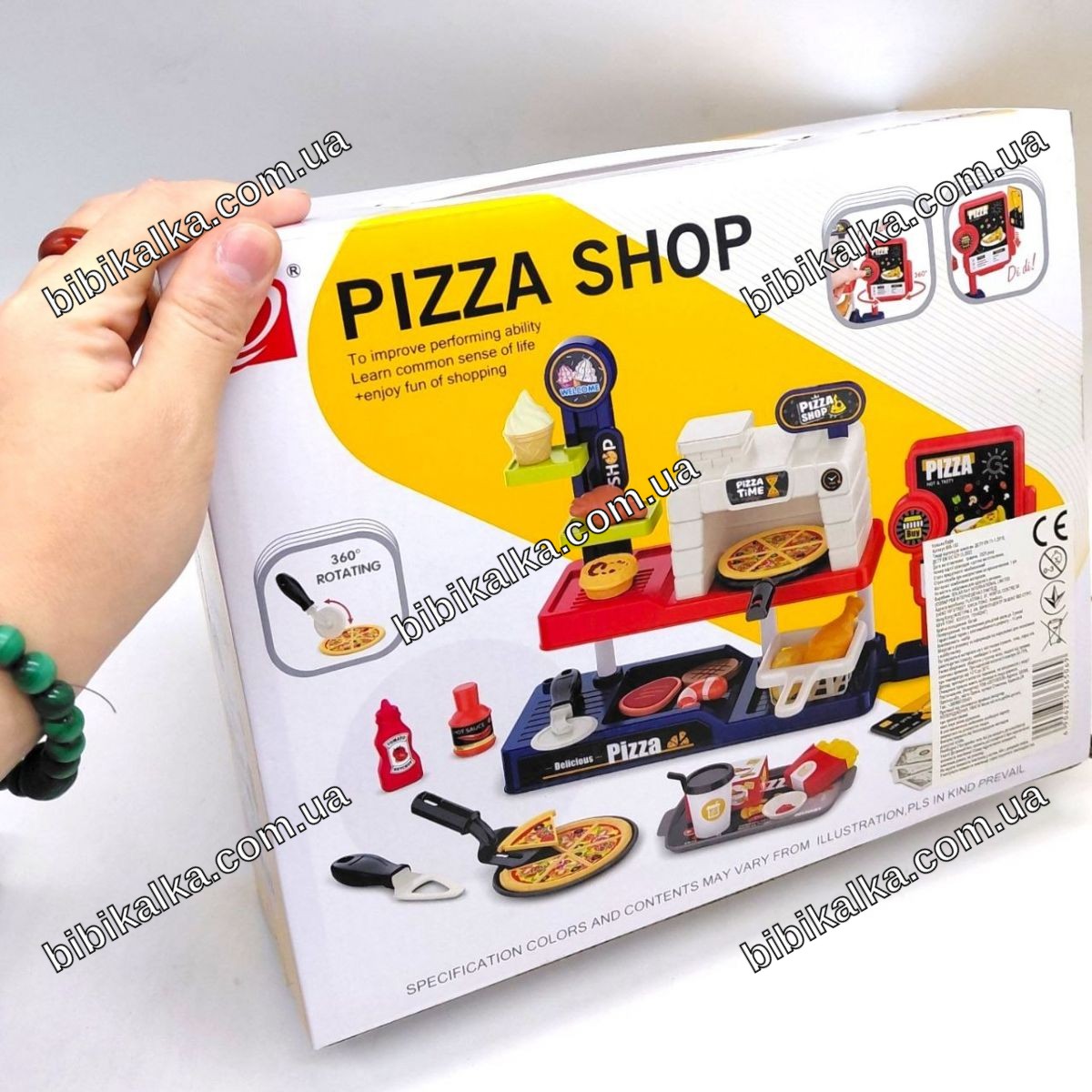 Игровой набор Кафе Pizza Shop со звуковыми эффектами и аксессуарами для приготовления пиццы, разноцветный
