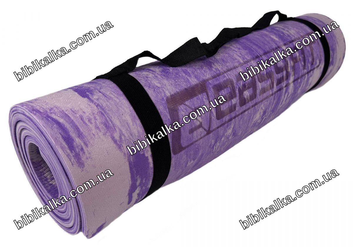 Коврик для йоги EasyFit s-EVA Mat 8 мм, размер 183 x 61 см, материал s-EVA (super EVA), фиолетовый, для фитнеса, йоги и пилатеса